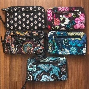 Vera Bradley zip wallets with wrist pull out